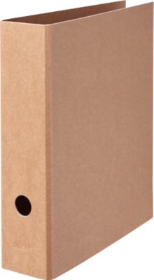 Ordner Falken PURE Nature, Format A4, Rückenbreite 80 mm, für ca. 600 Blatt, Hebelmechanik, Griffloch & Raumsparschlitze, Karton, braun