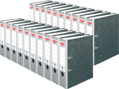 Ordner herlitz maX.file nature, DIN A4, Rückenschild geklebt, Hartpappe, Rückenbreite 80 mm, grau, 20 Stück
