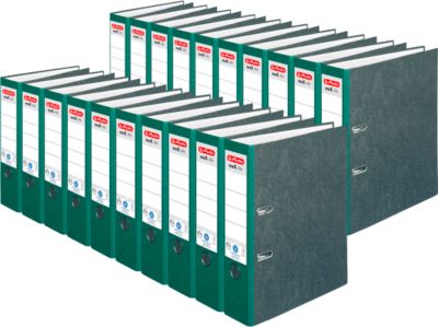 Ordner herlitz maX.file nature, DIN A4, Rückenschild geklebt, Hartpappe, Rückenbreite 80 mm, grün, 20 Stück