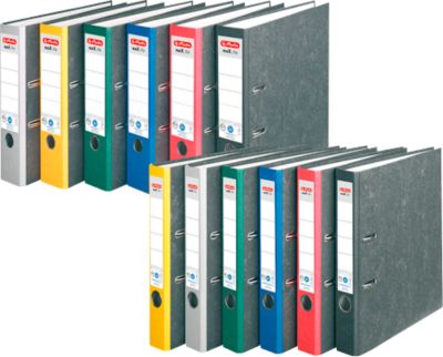 Ordner herlitz maX.file nature, DIN A4, Rückenschild geklebt, Hartpappe, Rückenbreite 80 mm, rot, 20 Stück
