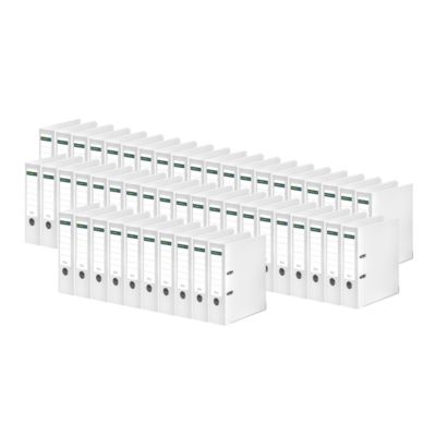 Ordner Schäfer Shop Select, DIN A4, Rückenbreite 80 mm, Griffloch, auswechselbares Rückenschild, Polypropylen, weiß, 10 Stück, 5 Pakete