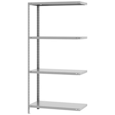 ORDO Schraubanbauregal, 4 Fachböden, Fachlast 125 kg, B 1000 x T 400 x H 1850 mm, verzinkt