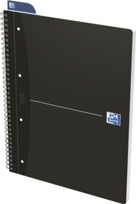 Oxford Office-Collegeblock, DIN A4+, 70 Blatt kariert, 5er Pack, schwarz