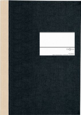 PAGNA Geschäftsbuch Classica, A5, 96 karierte Blatt, Papiereinband mit Leinenstruktur, Geweberücken, Beschriftungsetikett, schwarz