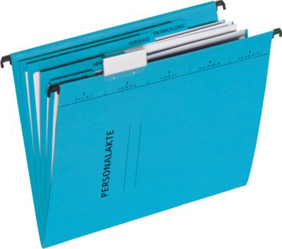 PAGNA Personalhefter, 4 Fächer mit Heftmechanik DIN A4, Karton, blau