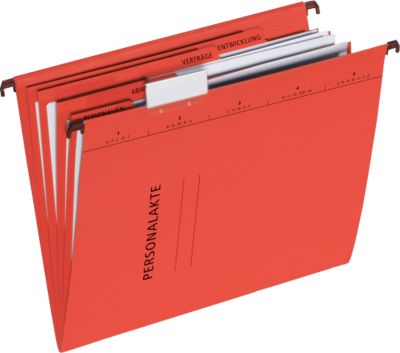 PAGNA Personalhefter, 4 Fächer mit Heftmechanik DIN A4, Karton, rot