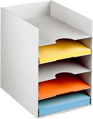 PAPERFLOW Formularbox DIN A4, Polystyrol, für Aktenordner, 5 Fächer, lichtgrau