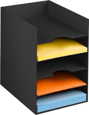 PAPERFLOW Formularbox DIN A4, Polystyrol, für Aktenordner, 5 Fächer, schwarz