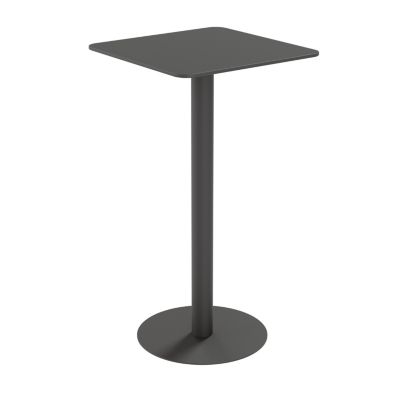 Paperflow Outdoor-Tisch Cross, quadratisch, Tellerfuß, B 600 x T 600 x H 1100 mm, schwarz/mattschwarz
