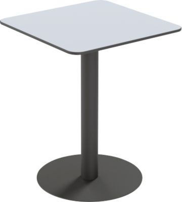 Paperflow Outdoor-Tisch Cross, quadratisch, Tellerfuß, B 600 x T 600 x H 750 mm, grau/mattschwarz