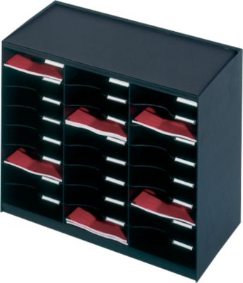 PAPERFLOW Sortierstation, DIN A4, Polystyrol, 24 Fächer, schwarz