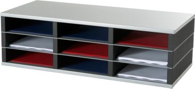 PAPERFLOW Sortierstation, DIN A4, Stahl/Polystyrol, 9 Fächer