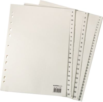 Papier-Register A4, einzeln, DIN A4 1-20, hellchamois