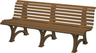 Parkbank, 4-Sitzer, L 2000 mm, braun