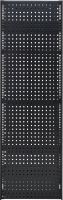 Paroi en tôle perforée pour rayonnage de base/extension ORDO Business, multifonctionnel, perforation carrée 10-38 mm, magnétique, L 500 x H 2000 mm, acier, noir profond mat RAL 9005