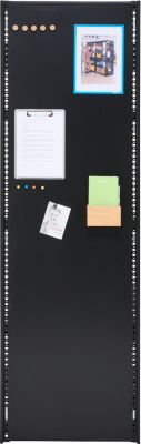 Paroi latérale pour élément de base/élément complémentaire ORDO Business, multifonctionnel, magnétique, L 500 x H 2000 mm, tôle d'acier pleine, noir profond mat RAL 9005