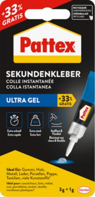 Pattex Sekundenkleber Ultra Gel, 1 Tube mit 3 g + 1 g gratis