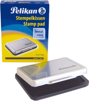 Pelikan Stempelkissen Gr. Nr. 3, für Gummi- und Polymerstempel, in Metallicgehäuse, 50 x 70 mm, schwarz