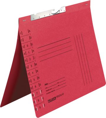 Pendelhefter Falken, Format A4, für bis zu 200 Blatt, Schlitzstanzung, Behördenheftung, Recycling-Karton, rot, 50 Stück