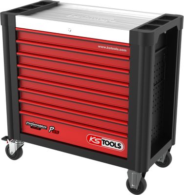PERFORMANCEplus P25 SCHWARZ/ROT Werkstattwagen mit 8 Schubladen