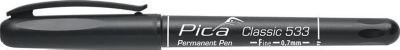 Pica Permanentmarker CLASSIC, schwarz, Strichbreite 0,7 mm, Rundspitze, alkoholtinte, wasserfest, 10 Stück