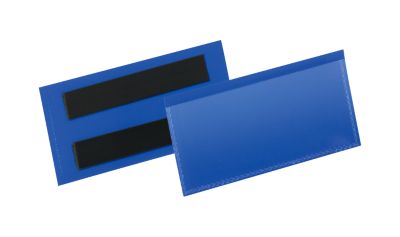 Pochettes magnétiques pour étiquettes et identification l. 100 x H 38 mm, 50 p., bleu