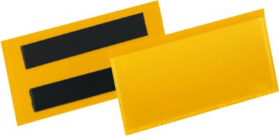 Pochettes magnétiques pour étiquettes et identification l. 100 x H 38 mm, 50 p., jaune