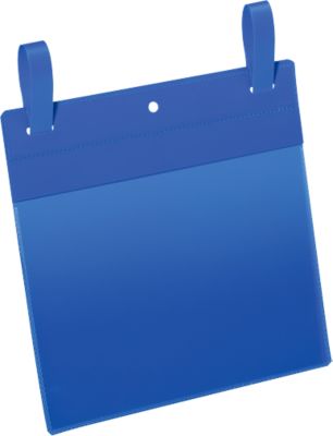 Pochettes pour documents avec languettes, l. 210 x H 148 mm (A5 paysage), 50 p., bleu