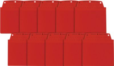 Pochettes transparentes Orgatex, A6 paysage, rouge, 10 p.