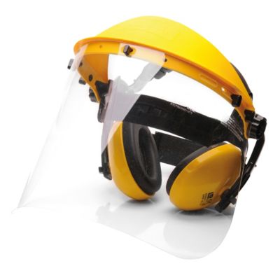 Portwest PSA Schutzset, Stirnschutz-Visier und Bügelgehörschutz, grössenverstellbar, PC/PP/PVC/Nylon, gelb