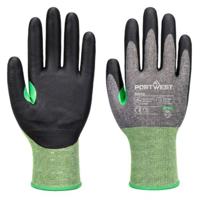 Portwest Schutzhandschuh CS Cut C18, stoss- und schnittfest, Glasfaser/Nitrilschaum, grau-schwarz, XL, 1 Paar