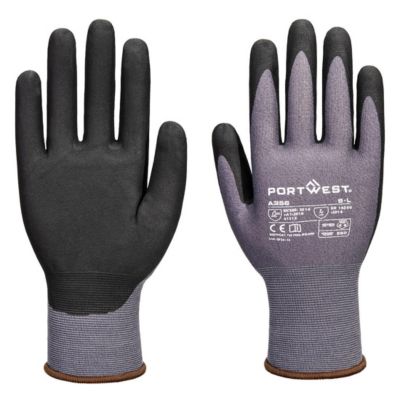 Portwest Schutzhandschuh ESD 15 Nitril Essential, Nitril-Mikroschaum/Karbonfaser, grau-schwarz, XL, 12 Paar