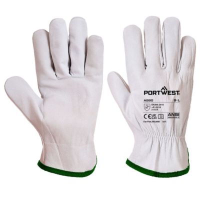 Portwest Schutzhandschuh Oves Driver, atmungsaktiv, Ziegenleder, grau, XXL, 1 Paar