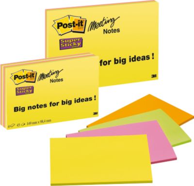POST-IT Haftnotiz Meeting-Notes, XXL-Format, 152 mm x 101 mm