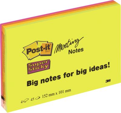 POST-IT Haftnotiz Meeting-Notes, XXL-Format, 152 mm x 101 mm