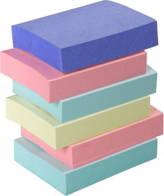 Post-it® Haftnotizen, Recycling-Papier, 51 mm x 38 mm, 6 x 100 Blatt, farbig