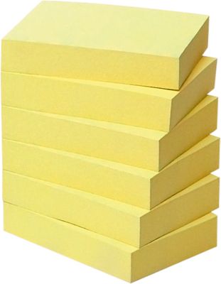 Post-it® Haftnotizen, Recycling-Papier, 51 mm  x 38 mm, 6 x 100 Blatt, gelb