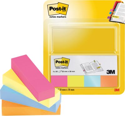 Post-it Haftstreifen 670-4P, 4 x 50 Blatt, farbsortiert