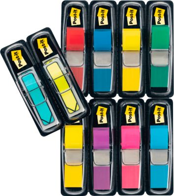 Post-it® Index Haftstreifen 683-VAD1, Mini, Verschiedene Farben, 11.9 x 43.2 mm, Promo + Post-it® Index Pfeile 11.9 x 43.2 mm, 8+2 Gratis