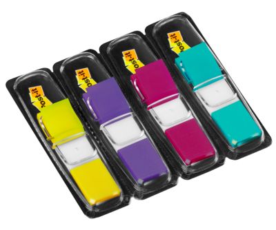 Post-it Index Streifen Mini 683-4AB, zitronengelb, lila, pink, türkis
