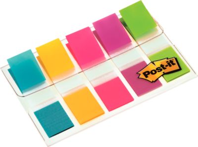 Post-it Index Streifen Mini 683-5, türkis, gelb, pink, lila, lemon