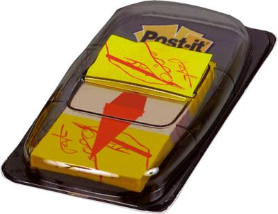 Post-it Index Streifen Standard 680-31, gelb mit Unterschrift