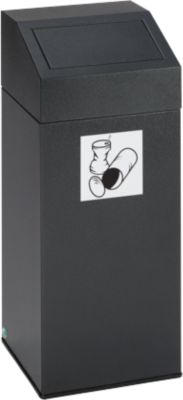 Poubelle & collecteur de matières recyclables VAR, capacité 45 litres, argent ancien