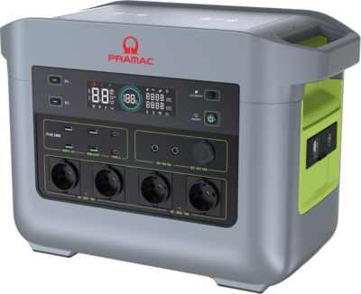 Pramac Powerstation PWB 2400, tragbar, Batteriebetrieb, 2,4 kW, 4 Steckdosen
