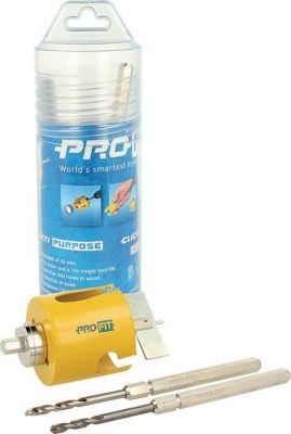 PROFIT Lochsägensatz Multi Purpose, HM-bestückt, 4-teilig, Ø 68 mm, Schnitttiefe 52 mm, für Holzwerkstoffe und mehr