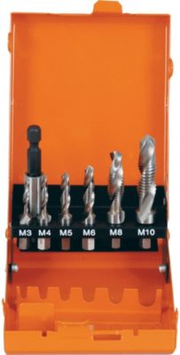 Projahn Kombigewindebohrer Bit-Set, HSS-G, 7-teilig, M3-M10, zylindrischer Schaft, inkl. Bit-Halter
