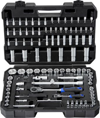 Projahn Steckschlüssel-Set PROFICRAFT, 108-teilig, 1/4" + 1/2" Antrieb, 48-Zahn-Knarren, Kunststoffkoffer