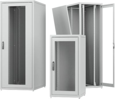 PX Netzwerkschrank, mit Rückwand, Stahlblech, pulverbeschichtet/verzinkt, B 800 x T 800 x H 2000 mm