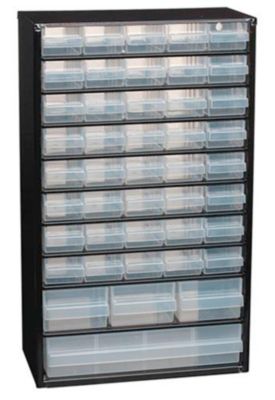 Raaco Schubladenmagazin C11-44, inkl. 44 Schubladen in 3 versch. Grössen, B 306 x T 150 x H 510 mm, Stahl/Polypropylen