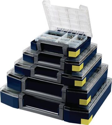 RAACO Sortimentskoffer Boxxser, B 421 x T 361 x H 55 mm, 25 Fächer, Profilraster, Polypropylen